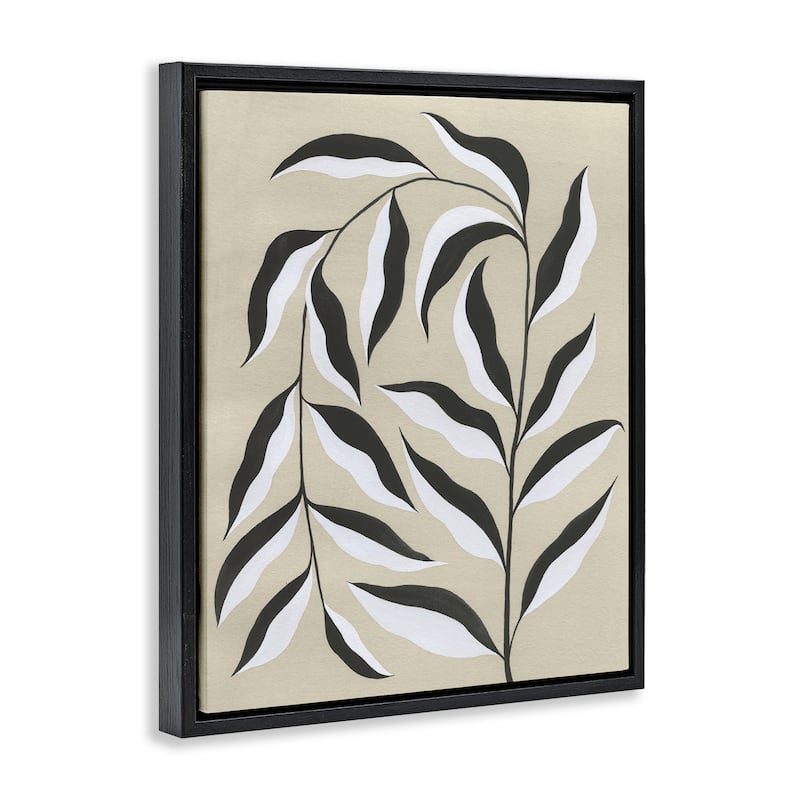 Stupell Natural Curved Vegetation Framed Floater Canvas Wall Art Design By Grace Popp