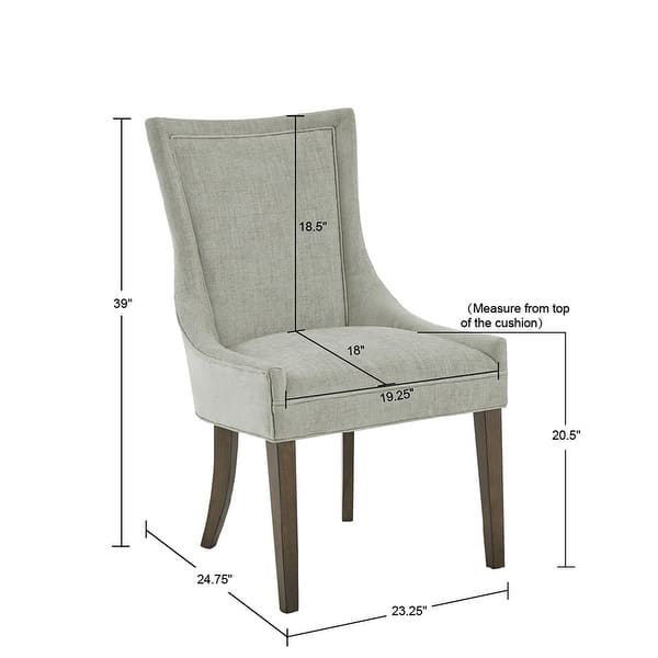 dimension image slide 2 of 4, Madison Park Signature Ultra Upholstered Dining Side Chairs With Wood Legs (Set of 2)