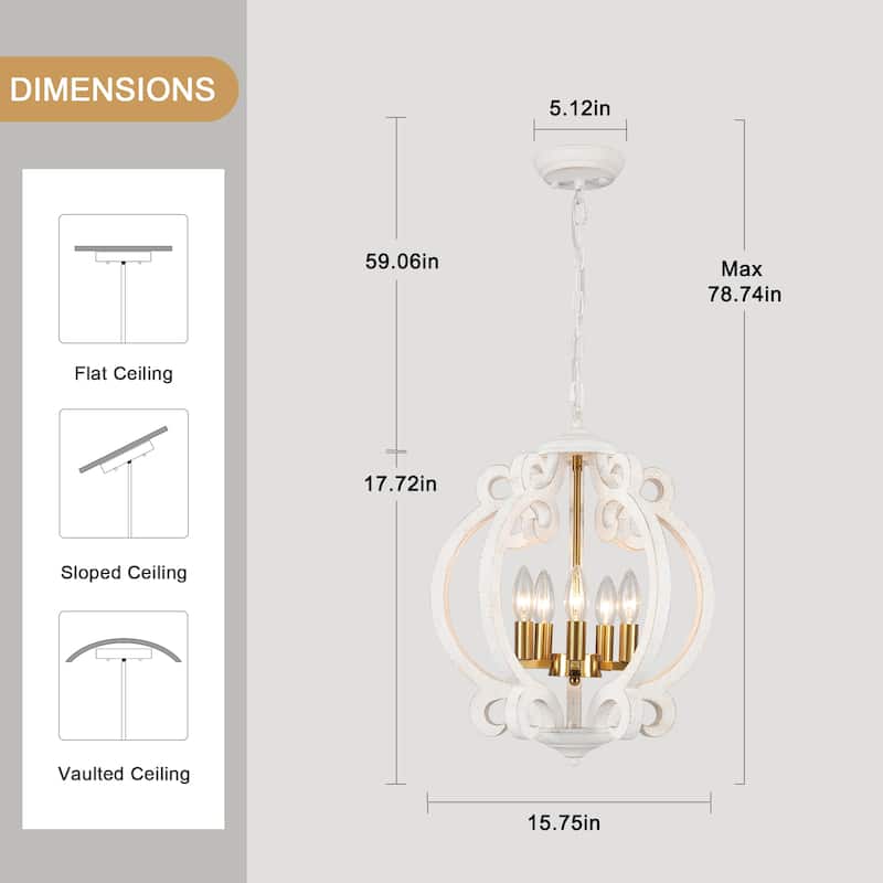 5-Light Candlestick Vintage Hanging Linear Chandelier Lighting Island Chandelier for Kitchen Island