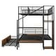 preview thumbnail 7 of 26, Multiple Features and Sturdy Design Twin Over Full Metal Bunk Bed with Drawer and Lateral Storage Ladder and Wardrobe,