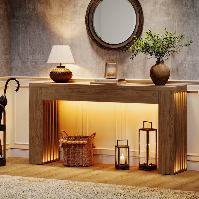 Wooden Console Sofa Table, Behind-the-Couch Accent Entryway Table for Entrance Hallway Living Room