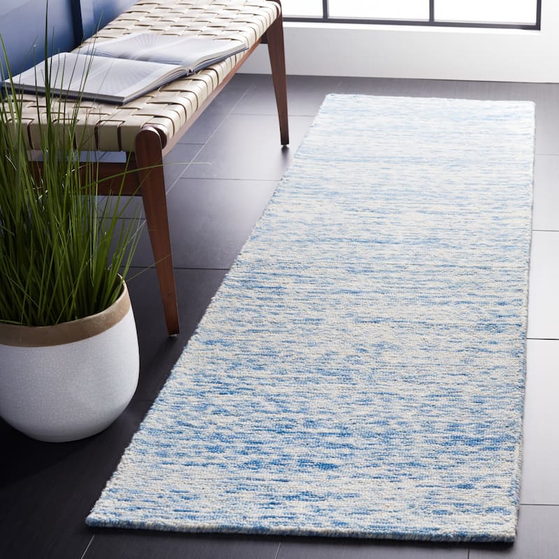 SAFAVIEH Handmade Himalaya Joanneke Modern Wool Rug - 2'3" x 8' Runner - Blue