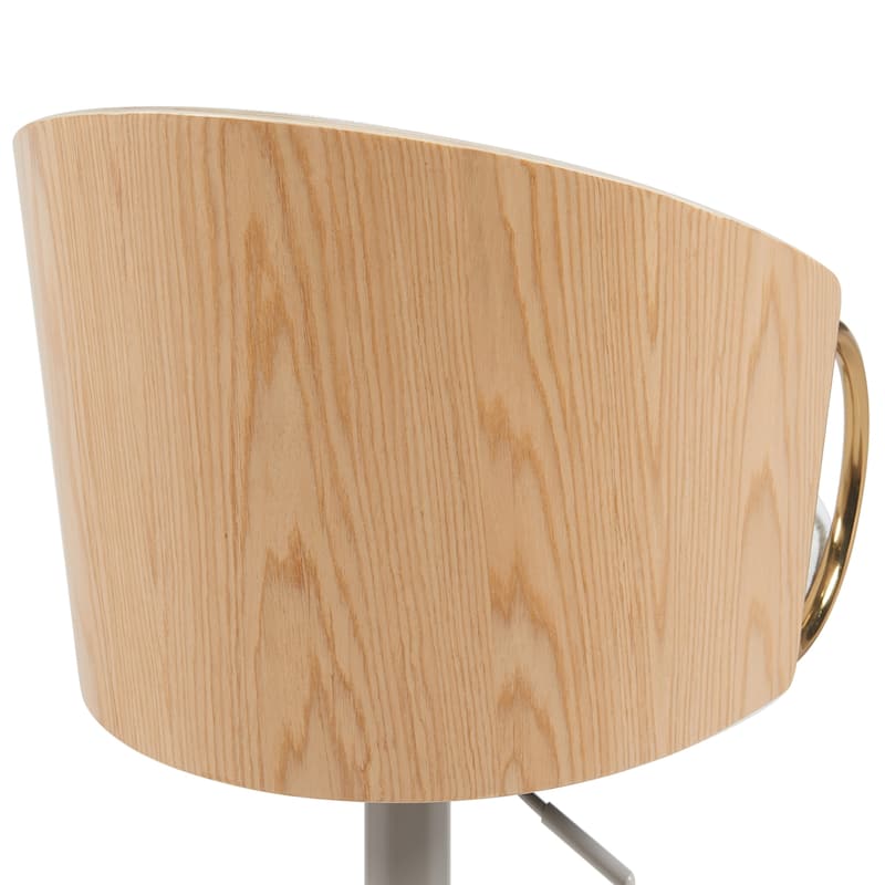 Solstice Modern Swivel Bar Stool, Upholstered Adjustable Counter Height Chair with Metal Base
