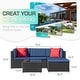 preview thumbnail 60 of 59, Homall 5 Pieces Patio Furniture Sets Outdoor Sectional Sofa Manual Weaving Rattan