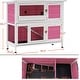 preview thumbnail 10 of 30, Lovupet Rabbit Hutch Cage with Pull Out Tray, 2 Stroy Outdoor Indoor Wooden Bunny Cage, Rabbit House 0323