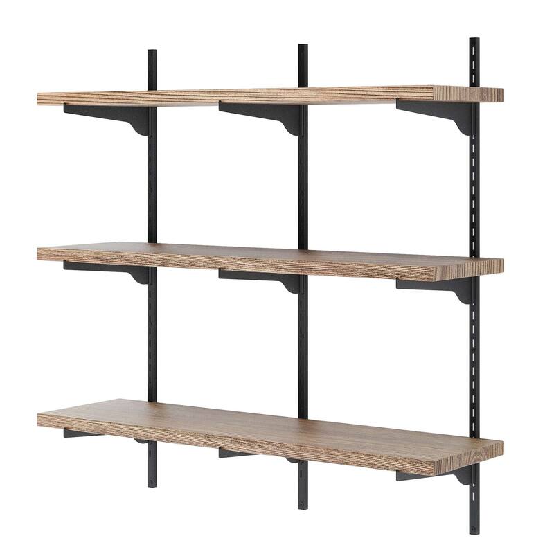 Wallniture Turin 36" Floating Bookshelves with Adjustable Brackets, Hanging Shelves, Living Room Decor 2,3 or 4 Tier Options