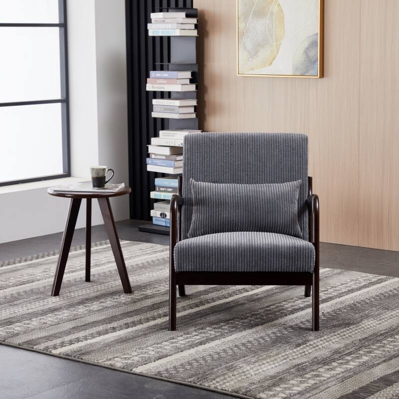 Anmytek Mid Century Modern Vintage Luxury Accent Chair and Coffee Table Set Leisure Living Room Bedroom Relaxation Furniture