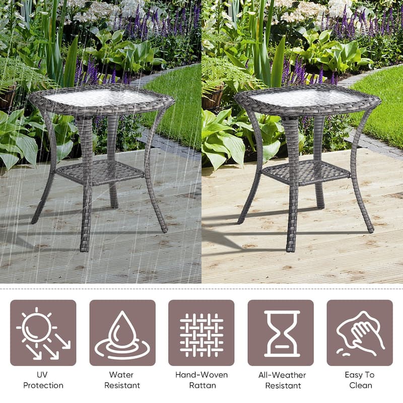 6 Pieces Outdoor Gliders Swivel Chairs with Table with 5-Inch Thick Cushions