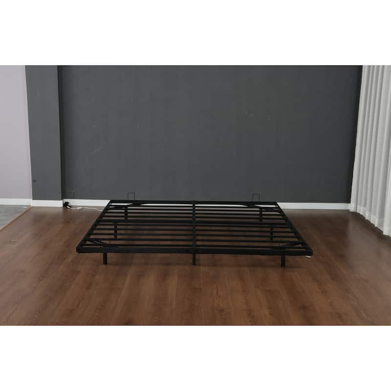 Floating Bed Frame Metal Platm Bed with LED Lights