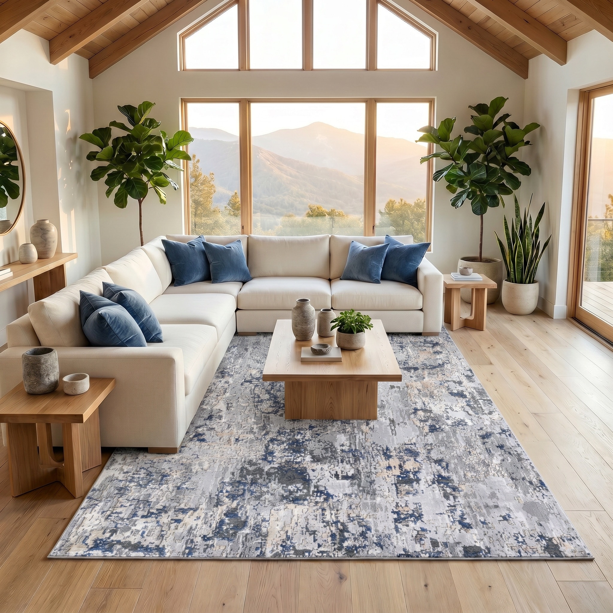 MDA Rugs Bowman Transitional Anthracite Gray/Blue Area Rug