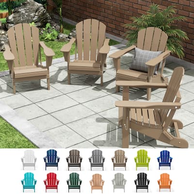 Laguna Folding Poly Eco-Friendly All Weather Outdoor Adirondack Chair (Set of 4)
