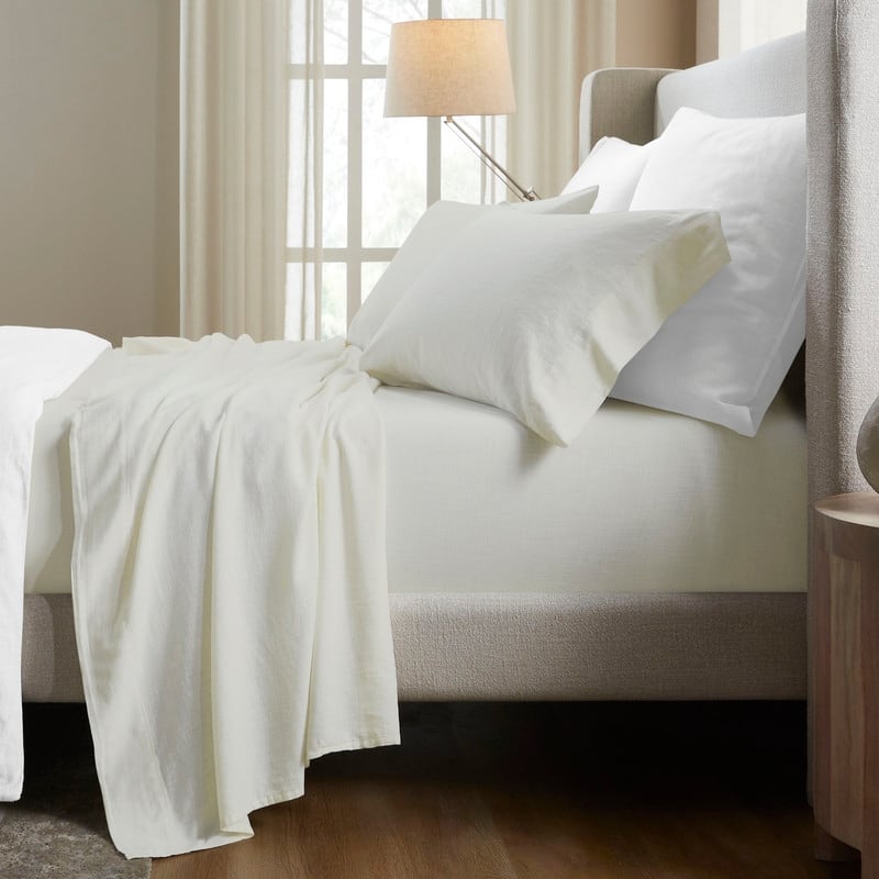 Superior Chloe 100% Cotton Percale Linen Texture Sheet Set