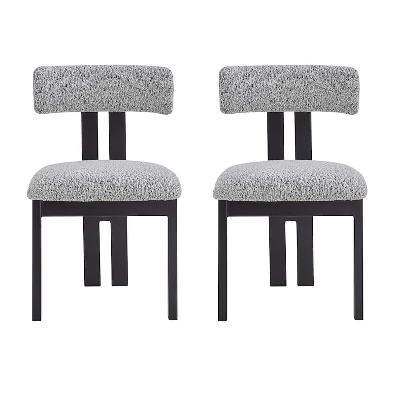 Upholstered Side Chair Dining Chairs (Set of 2) - Black White
