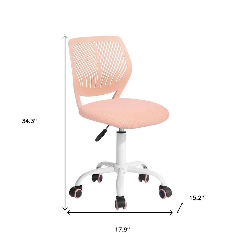 Turquoise and White Adjustable Height Swivel Rolling Office Chair