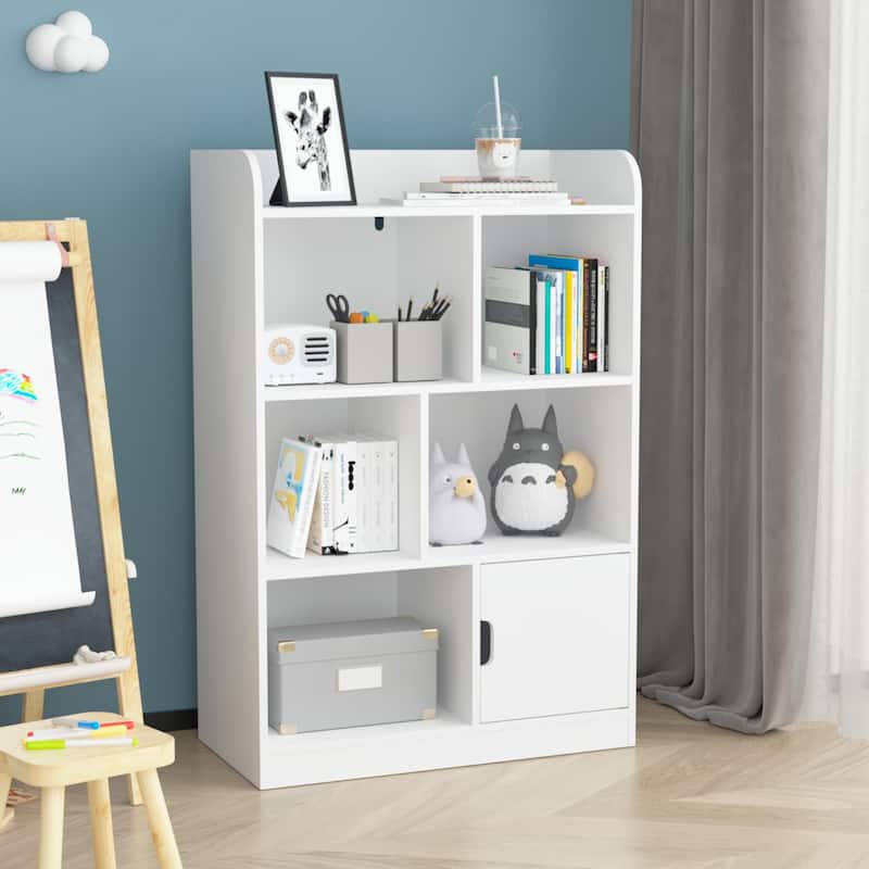 Kids Bookcase, Bookshelf with 6 Compartments