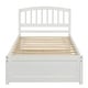 preview thumbnail 3 of 8, Wood Platform Bed with Trundle - Minimalistic, Stylish Frame in White Finish, White