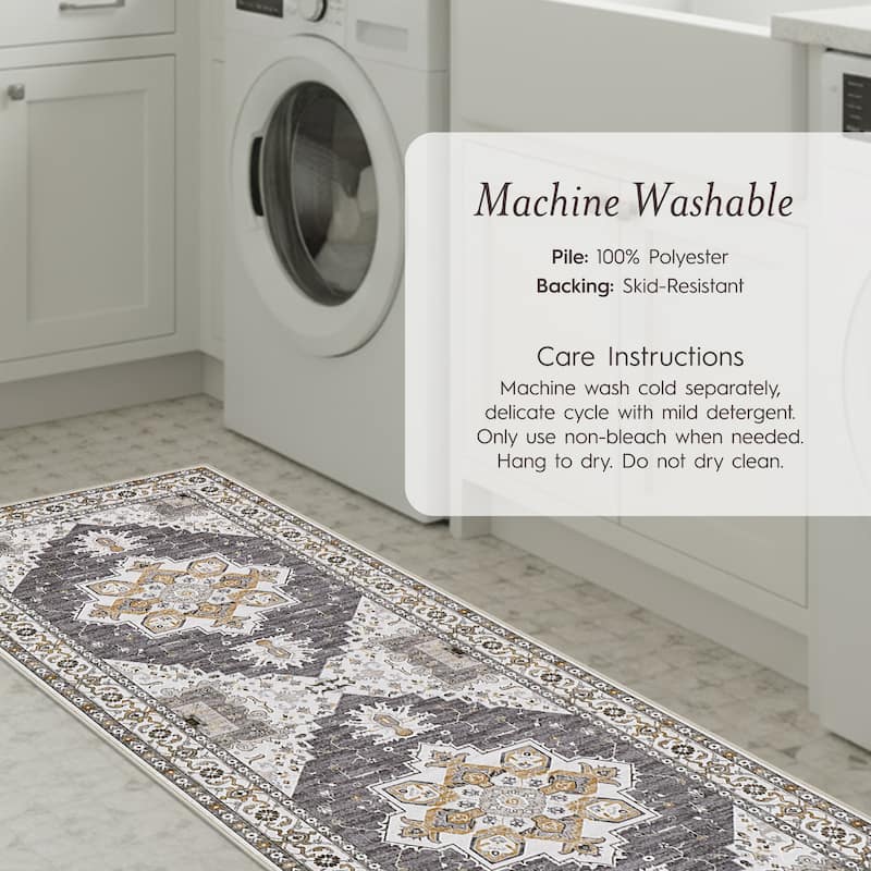 Laura Ashley Imagine Printed Chenille Washable Non-Slip Rugs