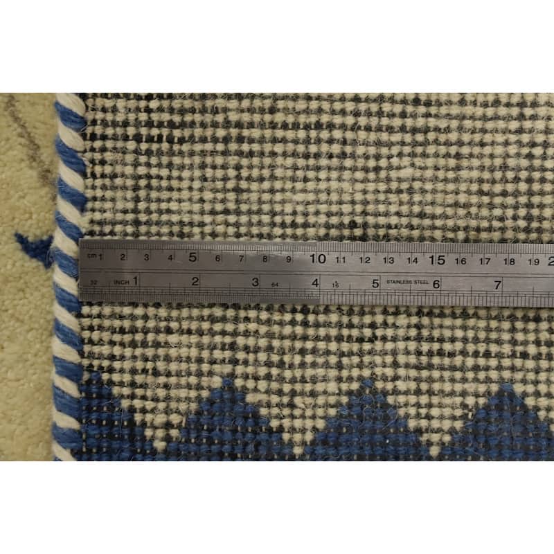 Hand Knotted Oriental 100% Wool Carpet Tribal Geometric Beige & Ivories Gabbeh Area Rug - 4' 2'' X 2' 10''