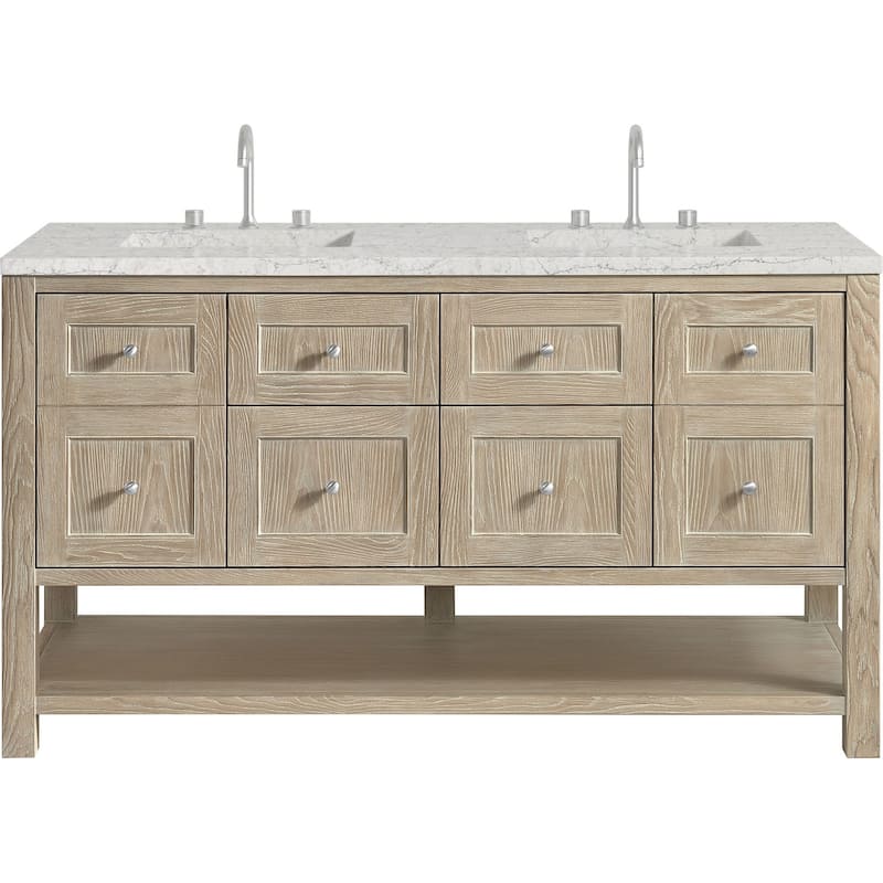 James Martin Vanities 330-V60D-FEJP Breckenridge 60" Free Standing - Whitewashed Oak - Oak Finish