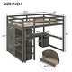 preview thumbnail 6 of 15, Full Size Loft Bed with Built-in Wardrobe, Desk, Storage Shelves and Drawers-Gray