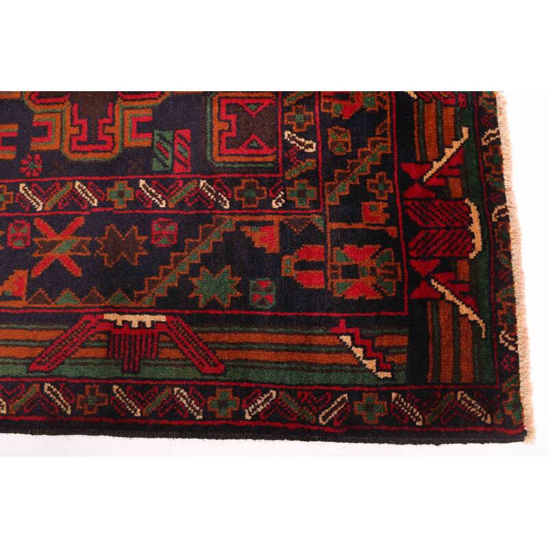 ECARPETGALLERY Hand-knotted Teimani Dark Navy Wool Rug - 3'8 x 6'4