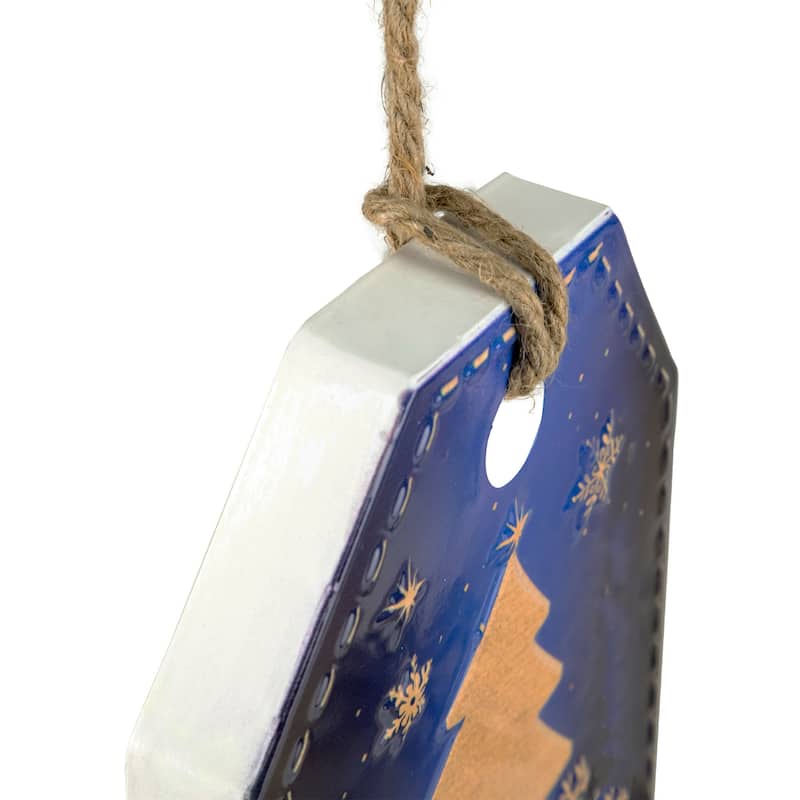 12.25" Tis the Season to Sparkle Blue Christmas Gift Tag Wall Decor