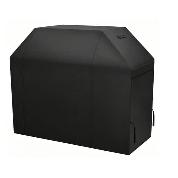 210D Black BBQ Grill Cover, Dual Side Hook & Loop, Handles & Air Vents ...