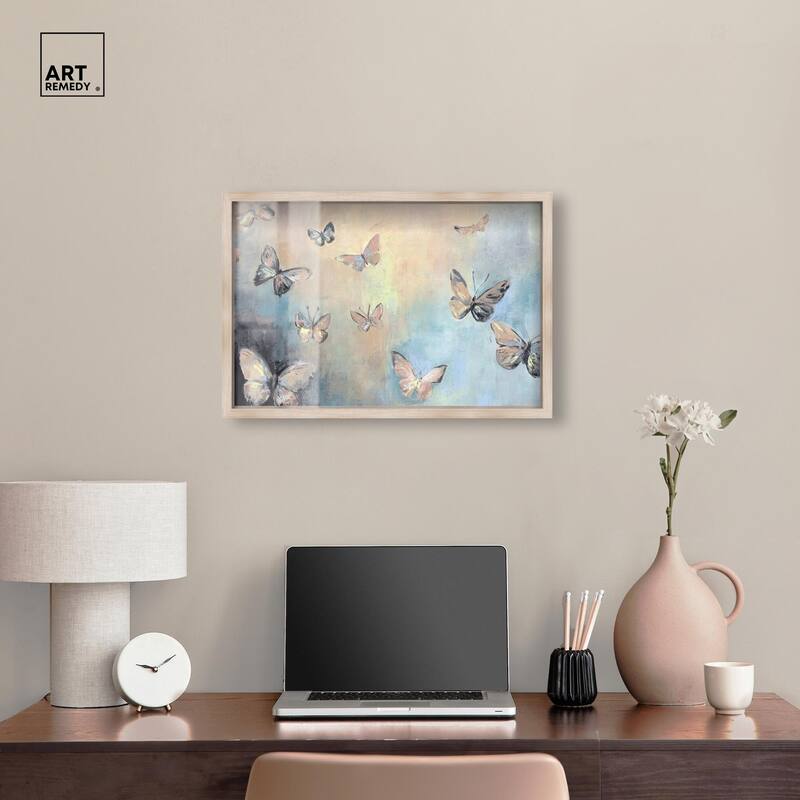 Textured Butterflies I Shadowbox by Art Remedy