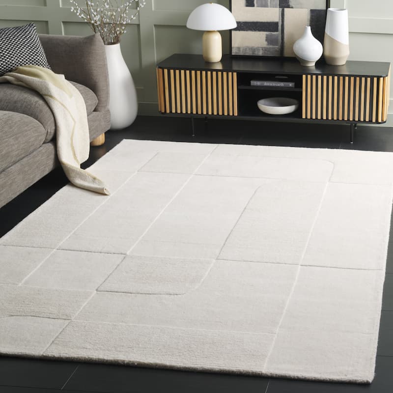 SAFAVIEH Hand-Loomed Mykonos Efkea Modern & Contemporary Wool Rug - 3' x 5' - Ivory