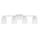preview thumbnail 8 of 14, 4-light 32.75-inch Bath/ Vanity Fixture w/ Clear Honeycomb Glass