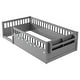 preview thumbnail 11 of 10, Twin Size Toddler Floor Bed Fence Bed with Guardrails, Grey