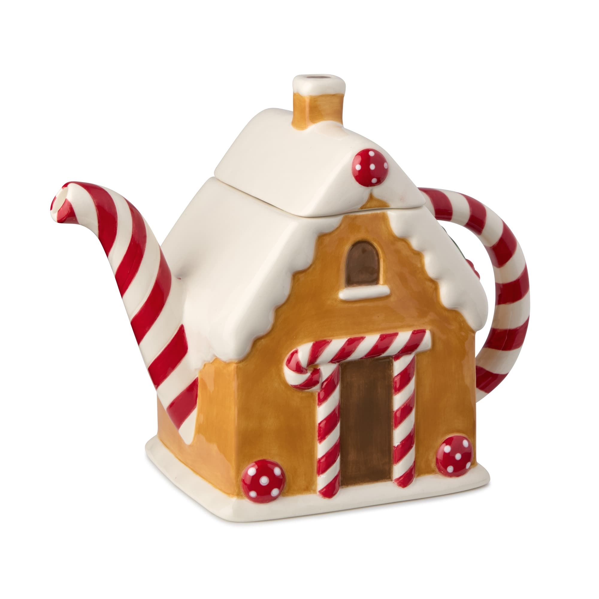 Certifed International Santa's Retro Christmas 3-D Gingerbread Teapot 36 oz. - 8.75 L x 4.75 W x 7