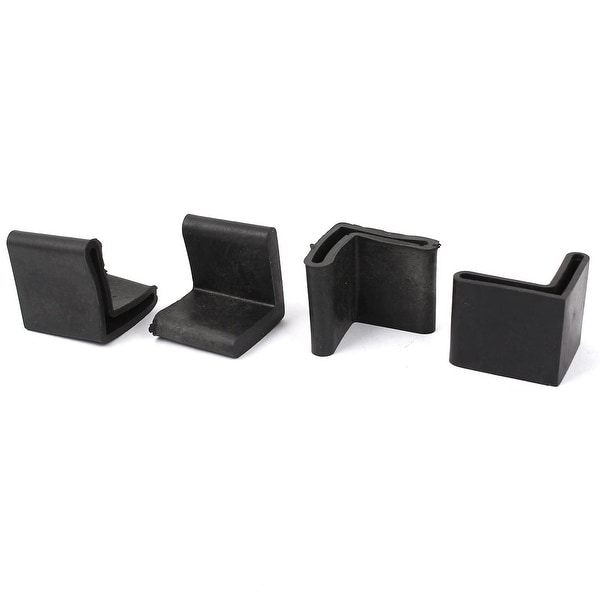 Unique Bargains 4 Pcs Antislip Rubber Round 30x30mm Chair Foot Cover Table Furniture Leg Protector Black