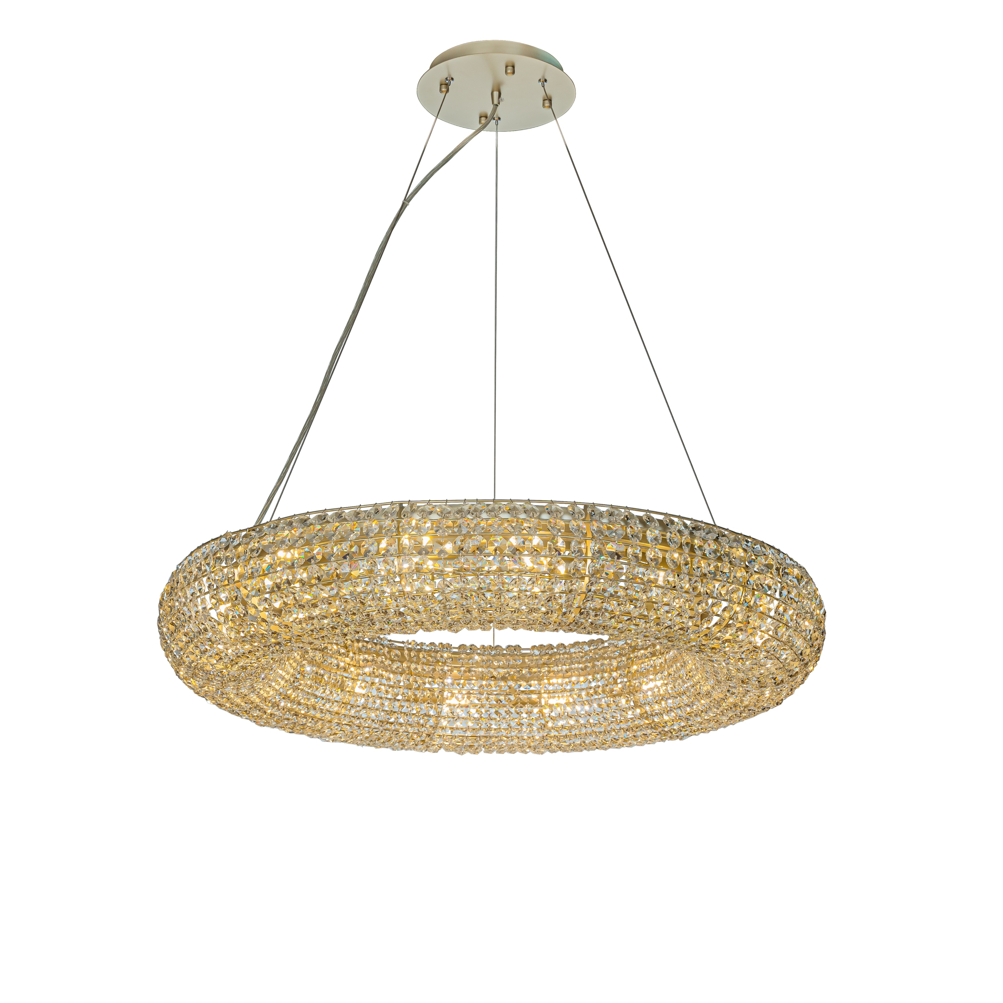 CraftHome Empire Glam Halo Soft Gold Round Crystal Chandelier for Dining Room On Sale Bed Bath Beyond 36211904