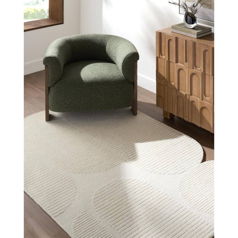 Livabliss Tate Modern & Contemporary Area Rug - Ivory - 5' x 7'6"