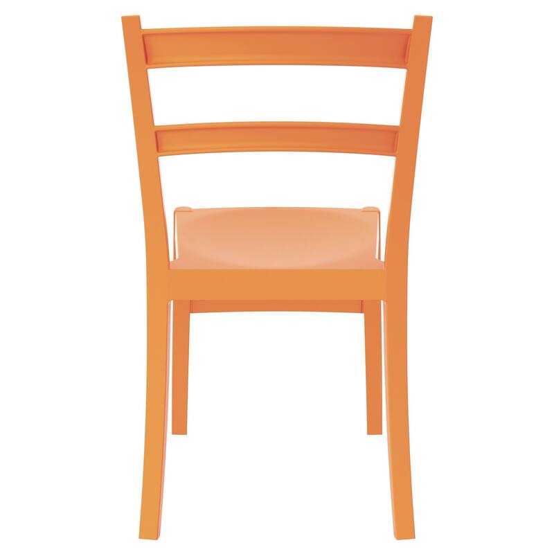 33.5" Orange Solid Patio Dining Armless Chair