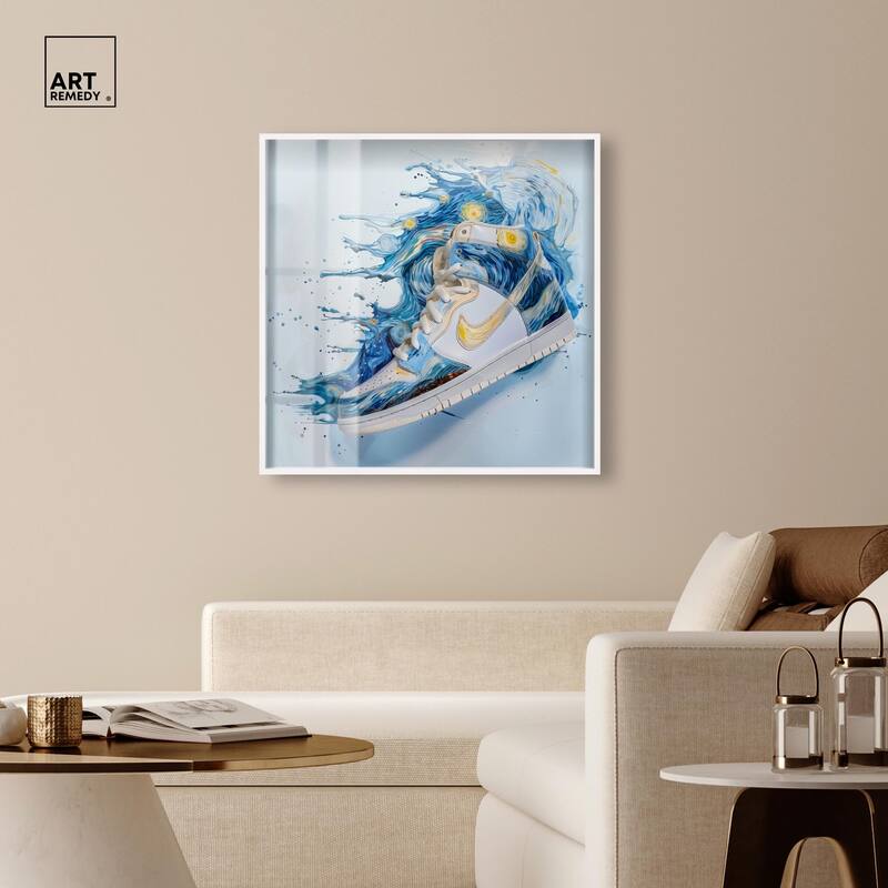 Starry Night Sneaker Splash Shadowbox by Art Remedy