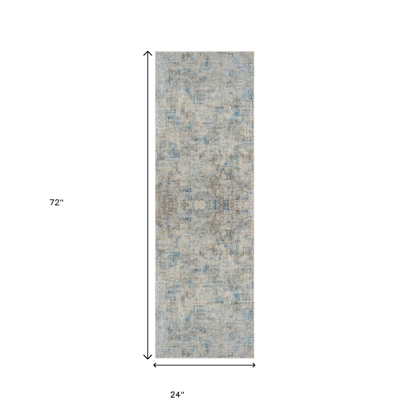 Dabu Abstract Modern Woven Area Rug By HomeRoots - 2' X 6'