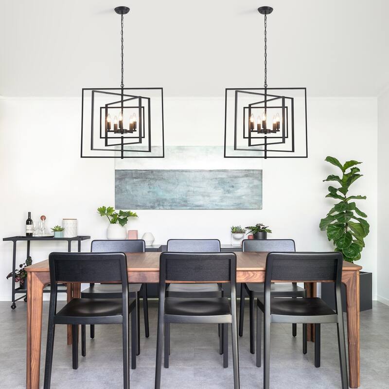 25.59inch 5 Lights Modern Chandelier with 4 Metal Frames 360 Degree Adjustable for Different Rooms