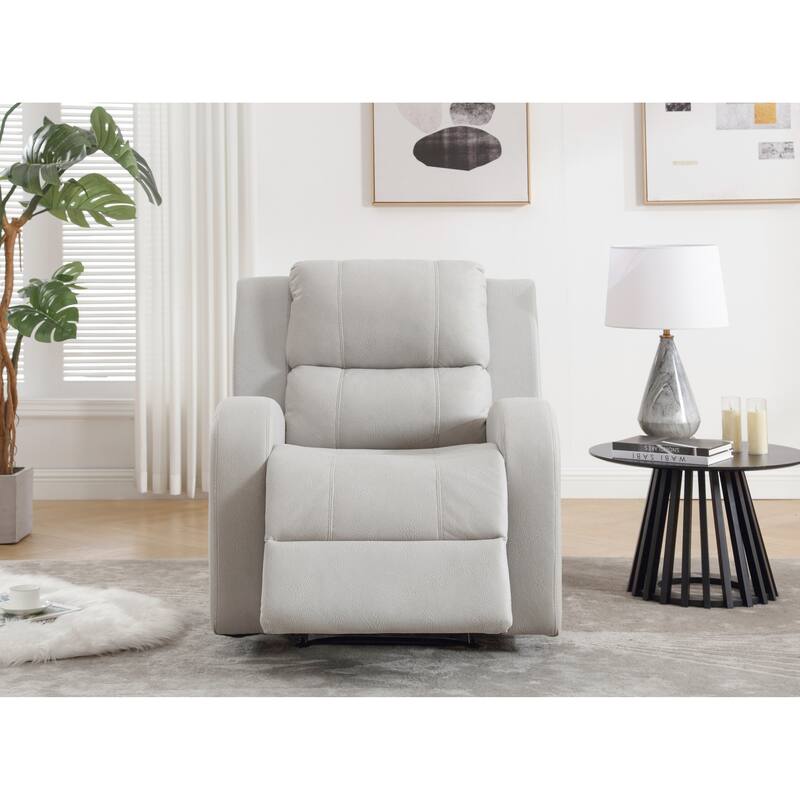 Modern Soft and Faux Leather Manual Recliner Chair