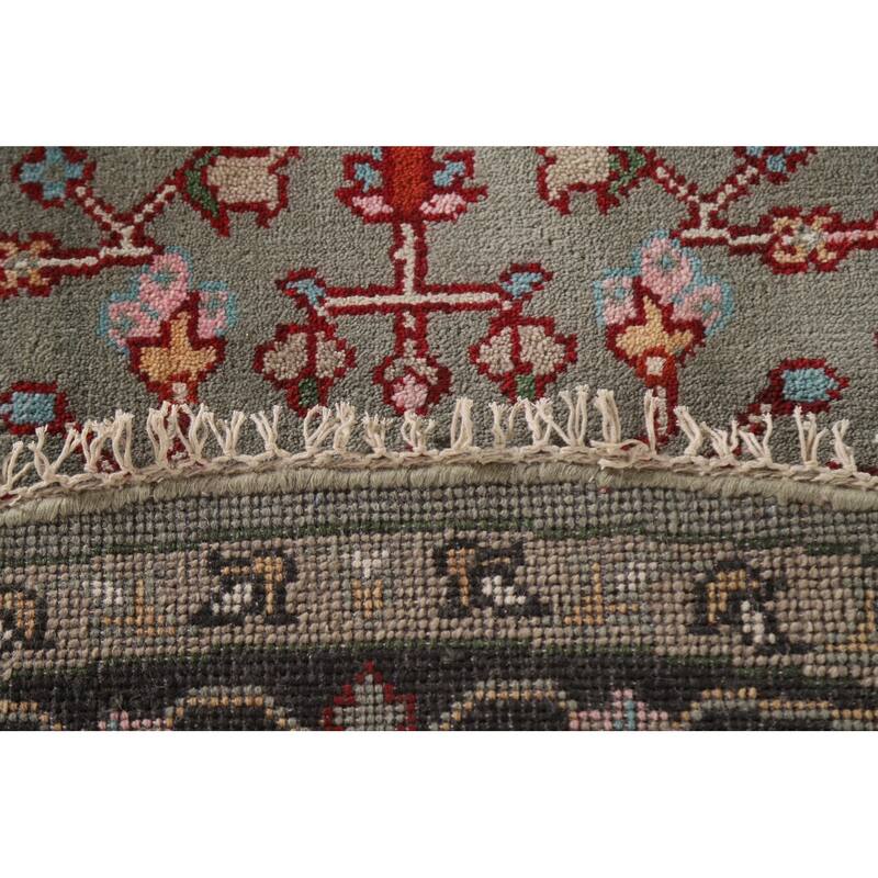 Geometric Heriz Serapi Oriental Round Area Rug Handmade Wool Carpet - 7'10"x 7'11"
