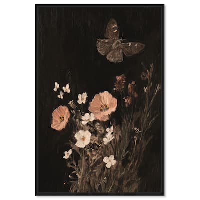 Poppy and Moth I Canvas by Art Remedy