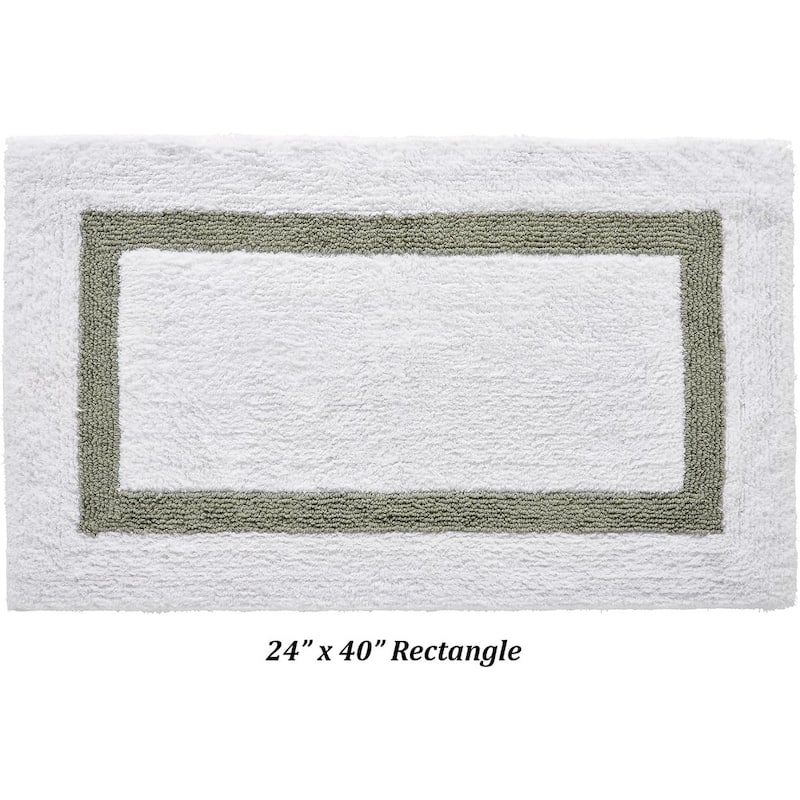 Better Trends Hotel Collection in Race Track 100% Cotton Super Absorbent Reversible Double Sided Machine Washable Bath Mat Rug