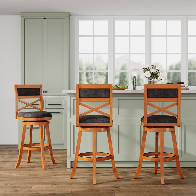 30" Bar Height X-Back Swivel Stool