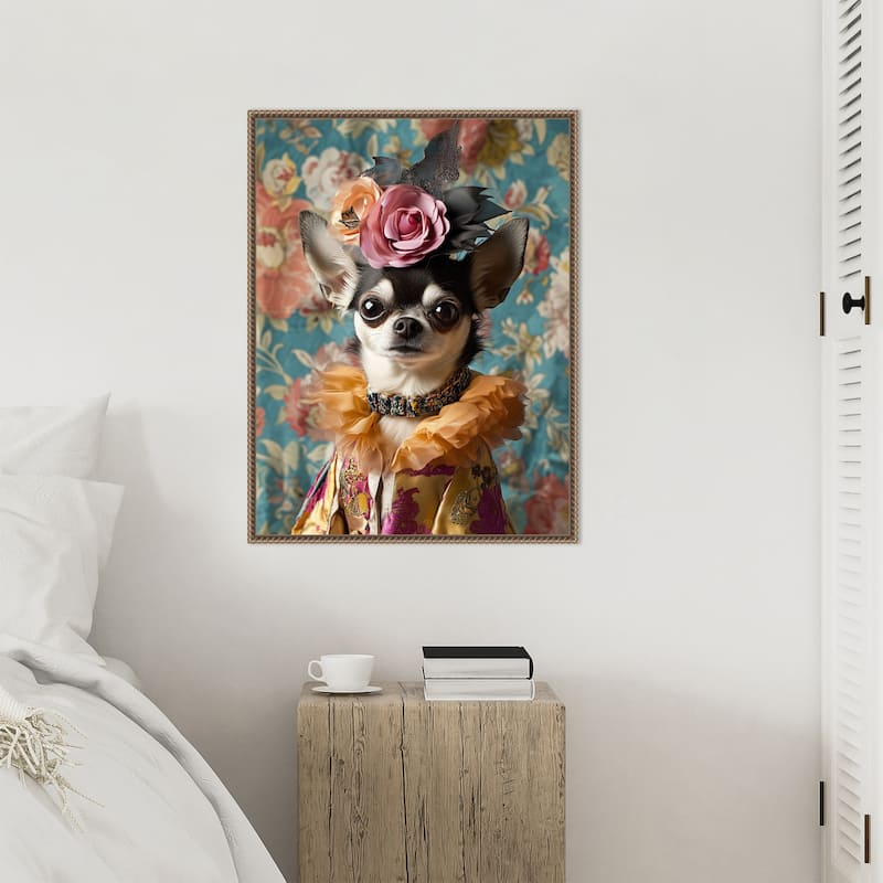 The Duchess Chihuahua by Mowzu Framed Canvas Wall Art