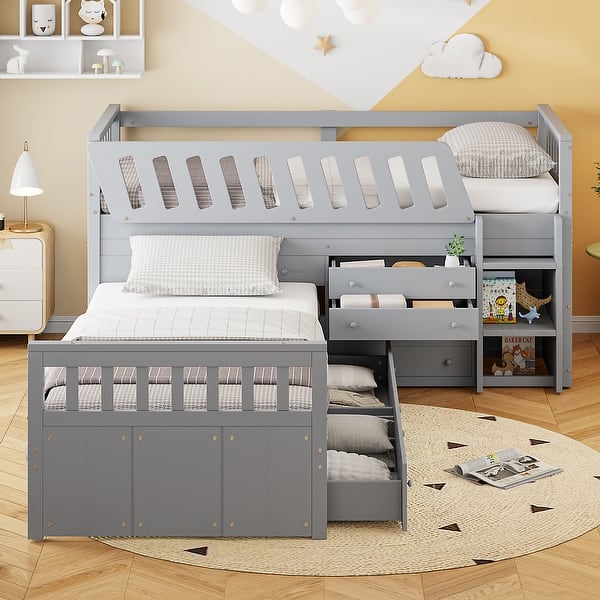 slide 2 of 10, Twin Loft & Platform Bed with 7 Drawers - Maximize Space