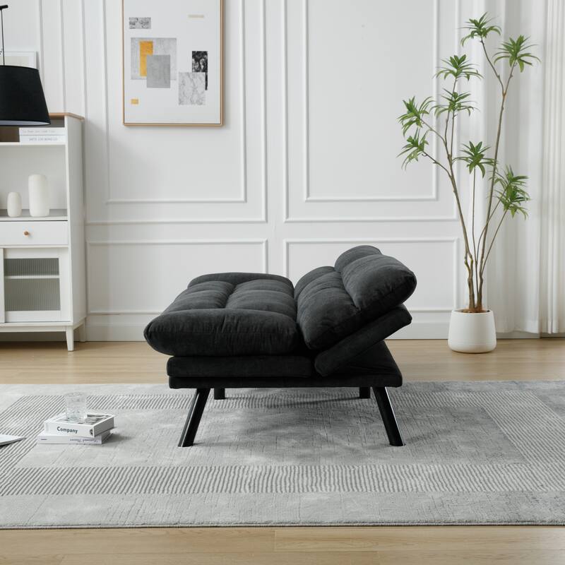 70.08" 2-Seater Sofa Bed, Linen, Microsuede, Teddy