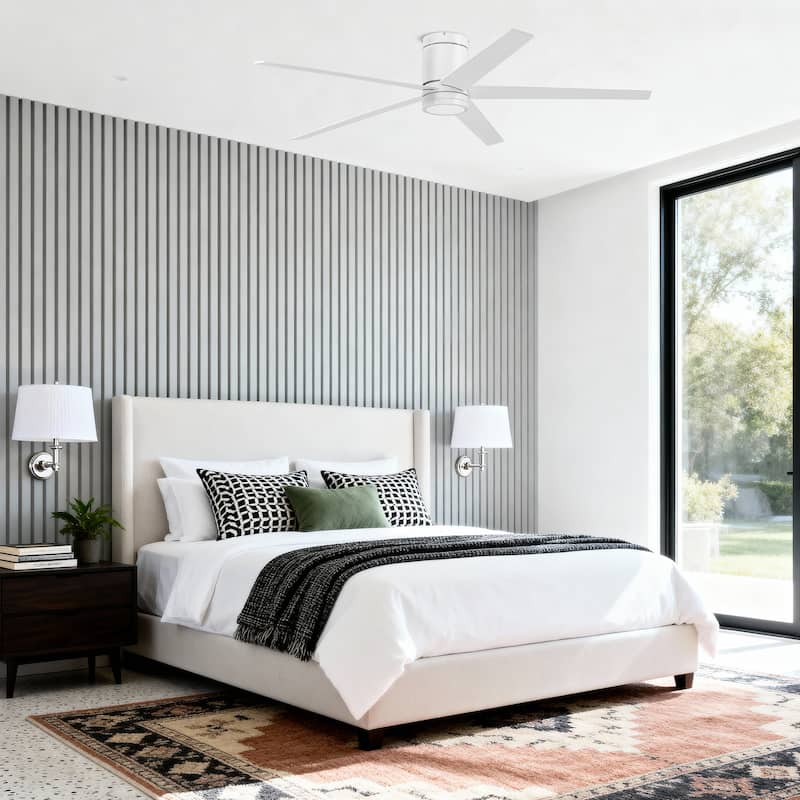 60" Honeywell Graceshire White Indoor Ceiling Fan with LED Light and Remote Control, 6-Speed BLDC Motor