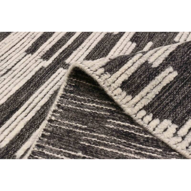 ECARPETGALLERY Hand-knotted Tangier Dark Grey Wool Rug - 5'1 x 8'0