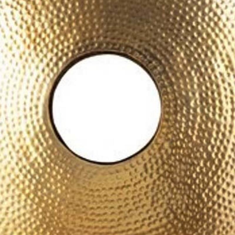 22 Inch Round Statuette, Tabletop Decor, Gold Disk, White Marble Base